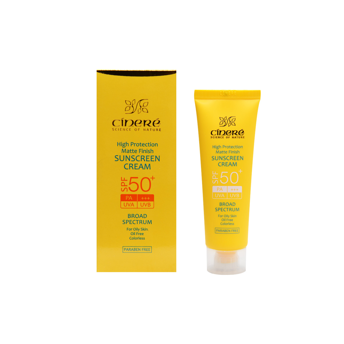 کرم ضد آفتاب SPF50 بدون رنگ مناسب پوست چرب سینره