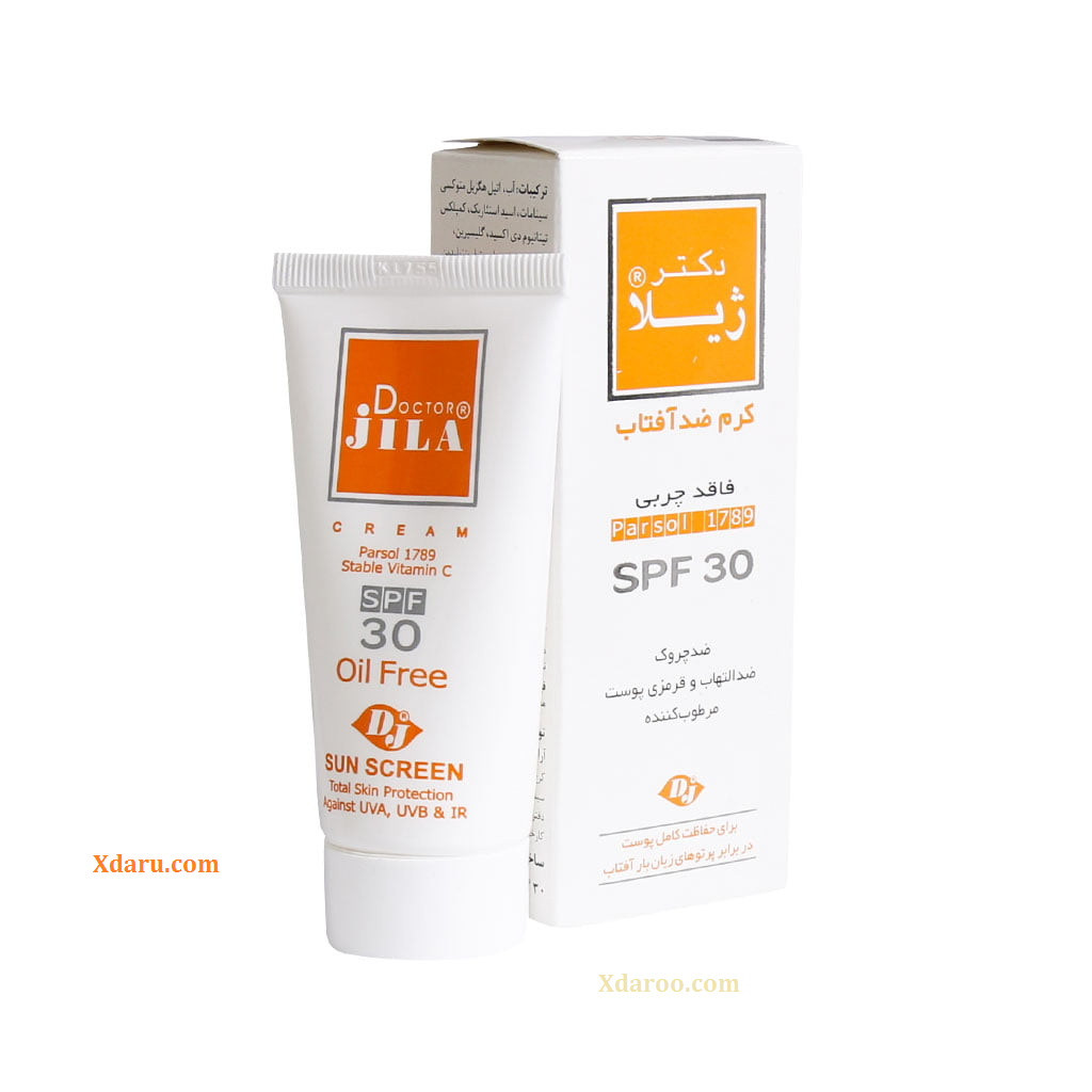 کرم ضد آفتاب بی رنگ SPF30 دکتر ژیلا