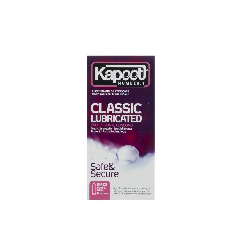 کاندوم کاپوت مدل Classic Lubricated بسته 12 عددی