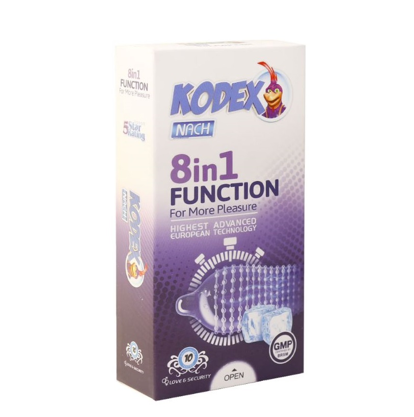 کاندوم ناچ کدکس مدل 8IN1 FUNCTION بسته 10 عددی