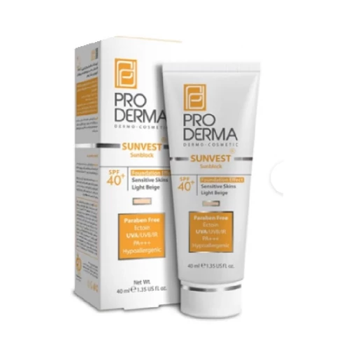 کرم ضد آفتاب مینرال رنگی SPF40 مناسب پوست حساس پرودرما
